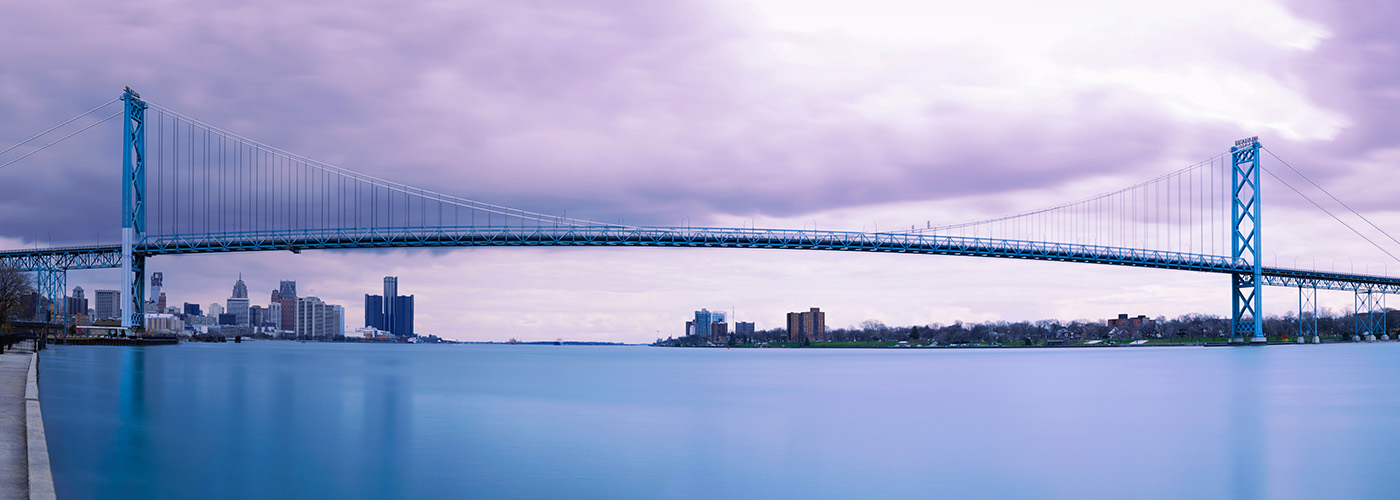 A view of Ambassador Bridge